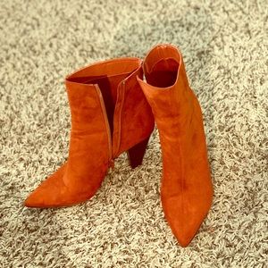 Burnt orange booties